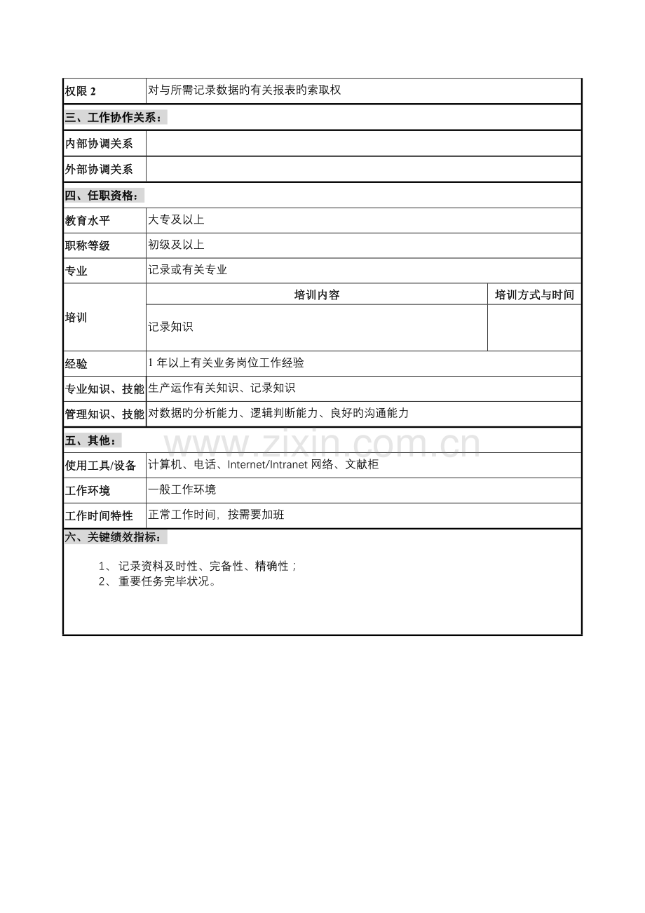 2022年华北光学仪器公司光学分厂统计员职位说明书.doc_第2页