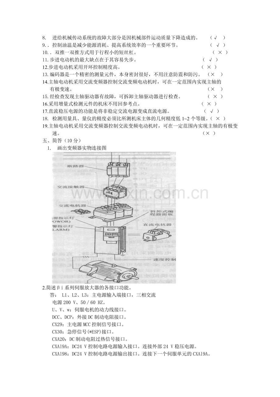 数控机床维修试卷复习题.doc_第2页