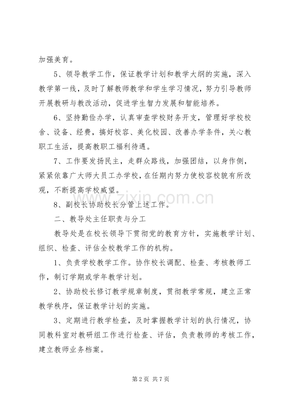 学校行政领导机构及职责要求分工 .docx_第2页