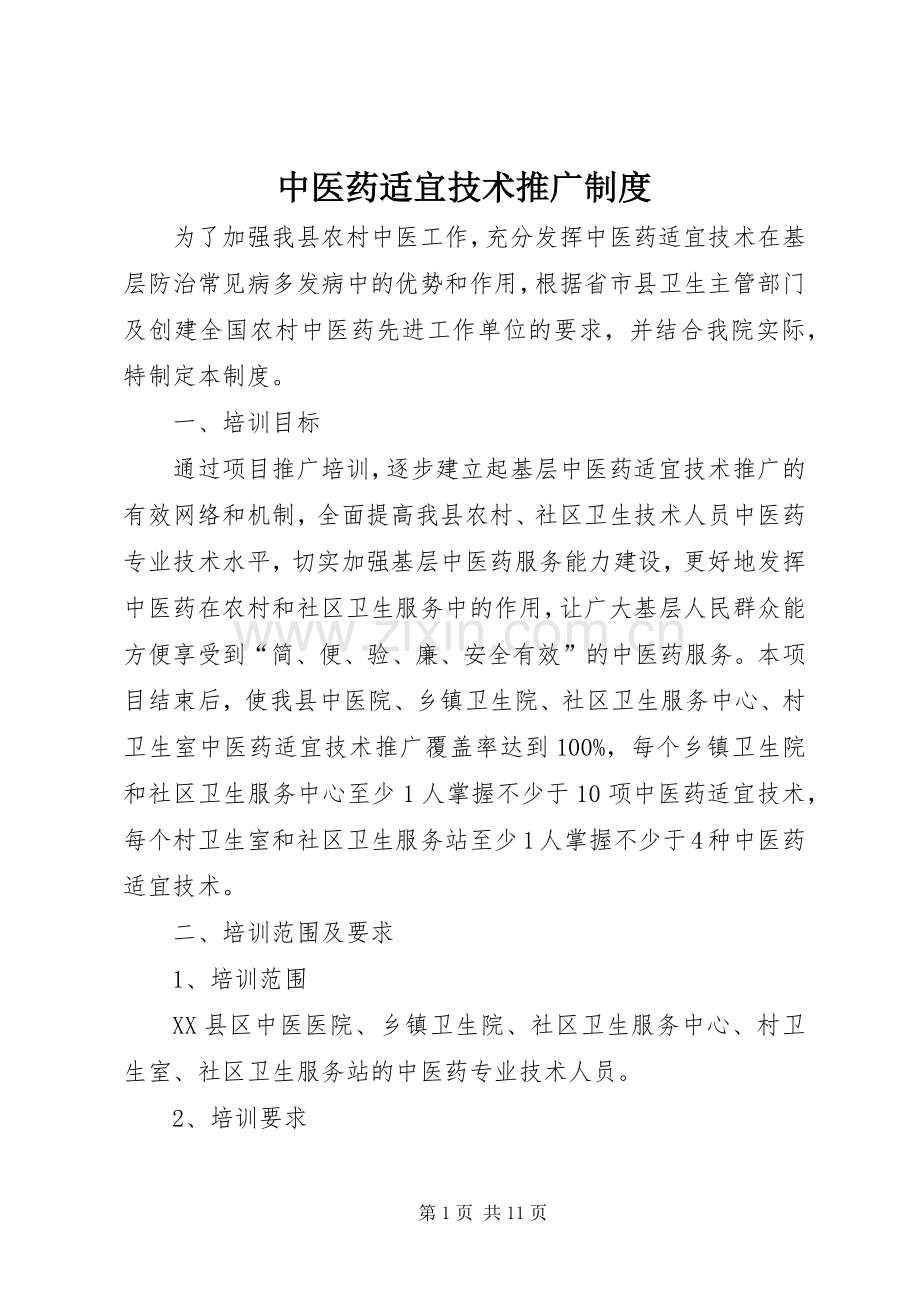 中医药适宜技术推广规章制度.docx_第1页