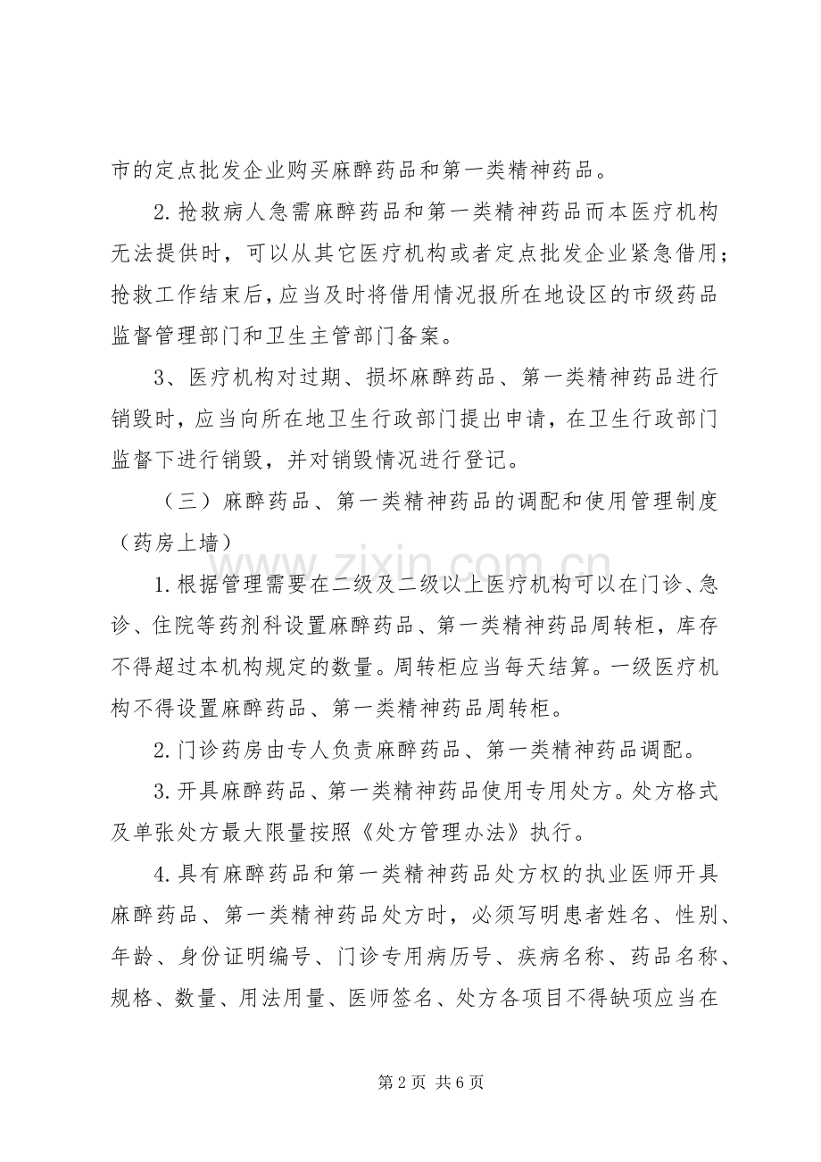 精麻药品五项基本管理规章制度 .docx_第2页