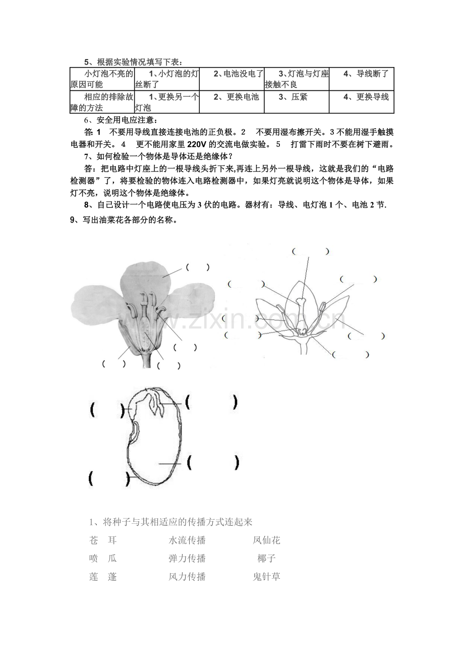 教科版四年级科学下册总复习题.doc_第2页