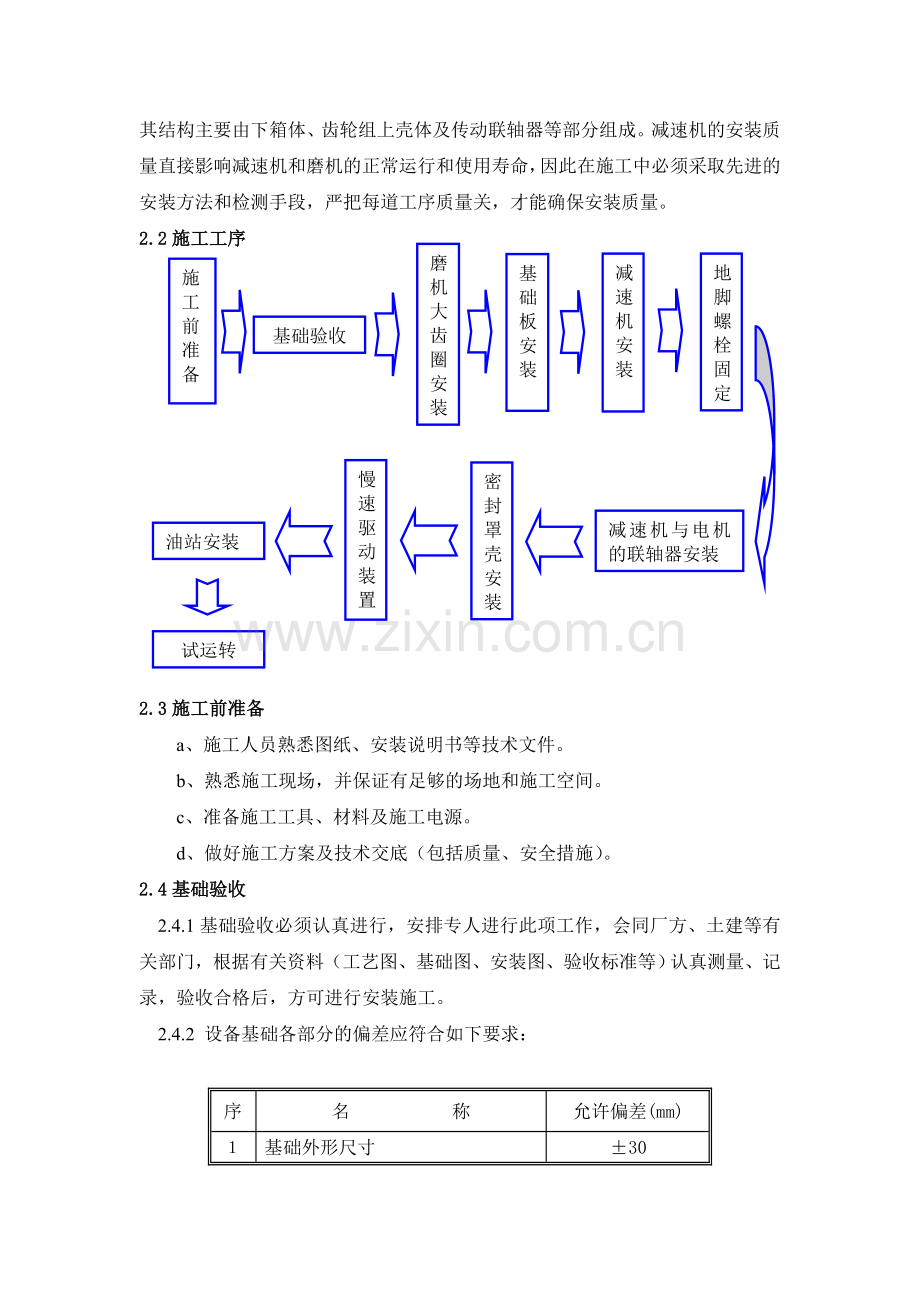 单边双传动减速机施工组织与技术方案.doc_第2页