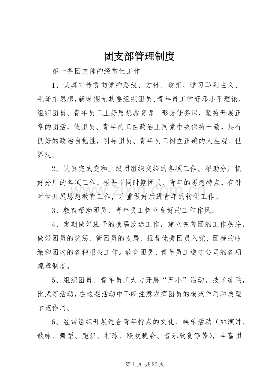 团支部管理规章制度.docx_第1页