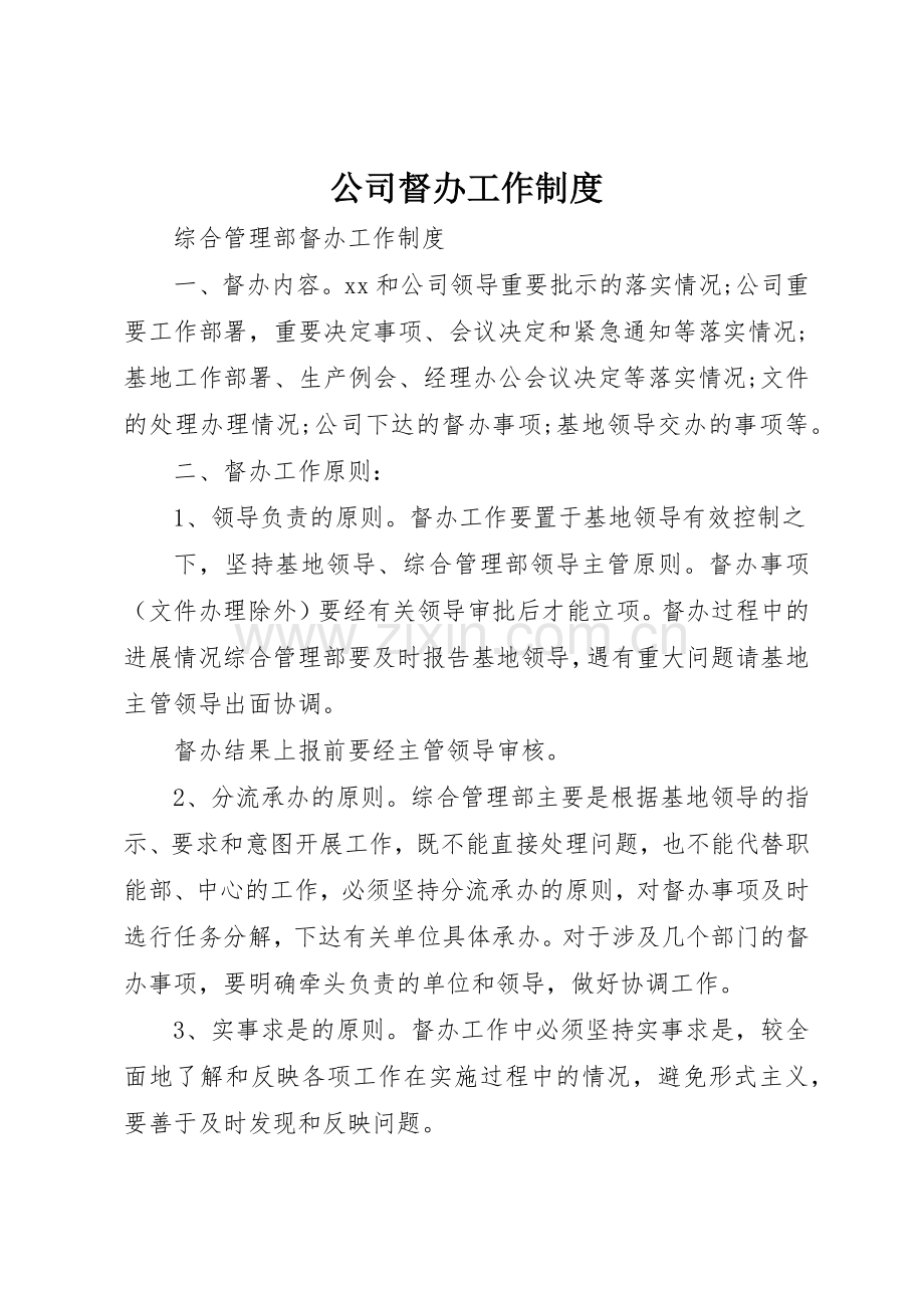 公司督办工作规章制度细则.docx_第1页