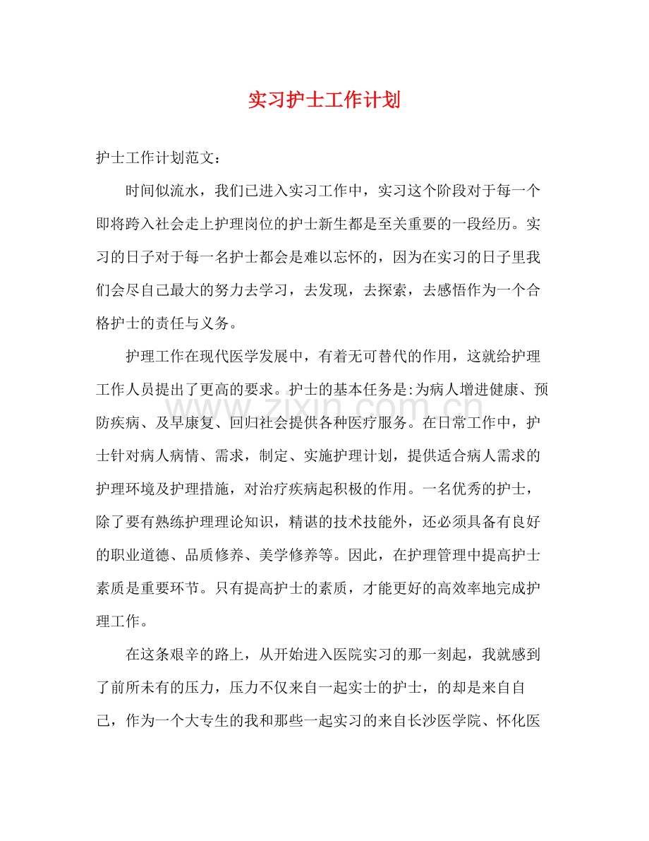 实习护士工作计划 (2) .docx_第1页