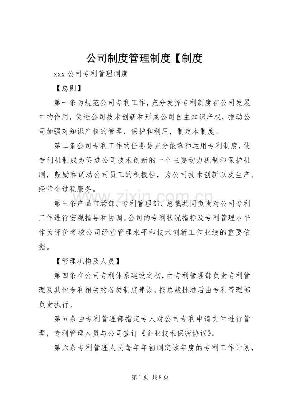 公司规章制度管理规章制度规章制度.docx_第1页