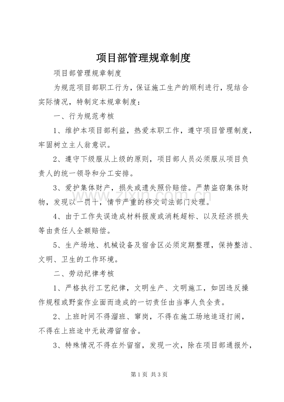 项目部管理规章规章制度细则.docx_第1页