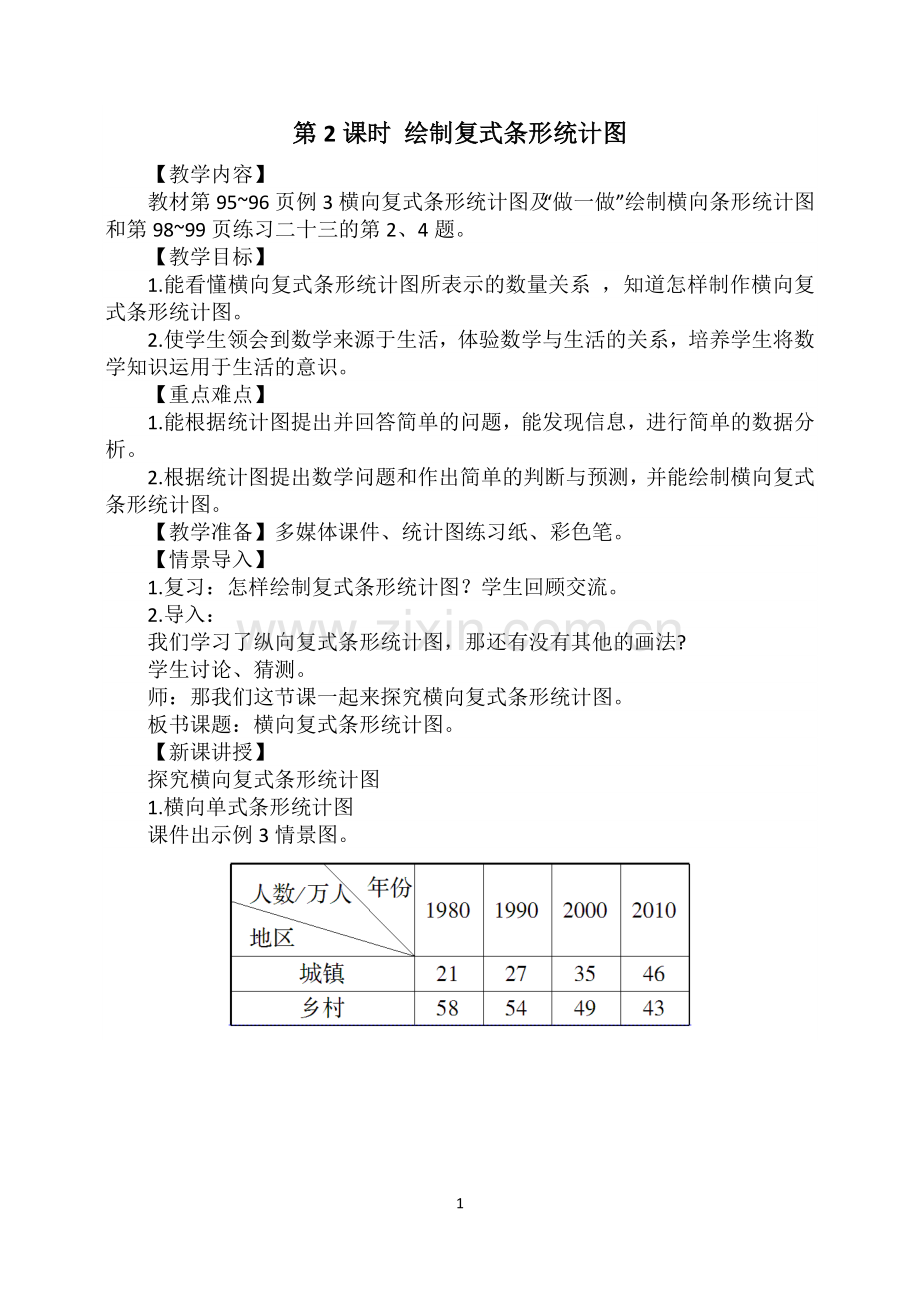 人教2011版小学数学四年级绘制复式条形统计图.doc_第1页