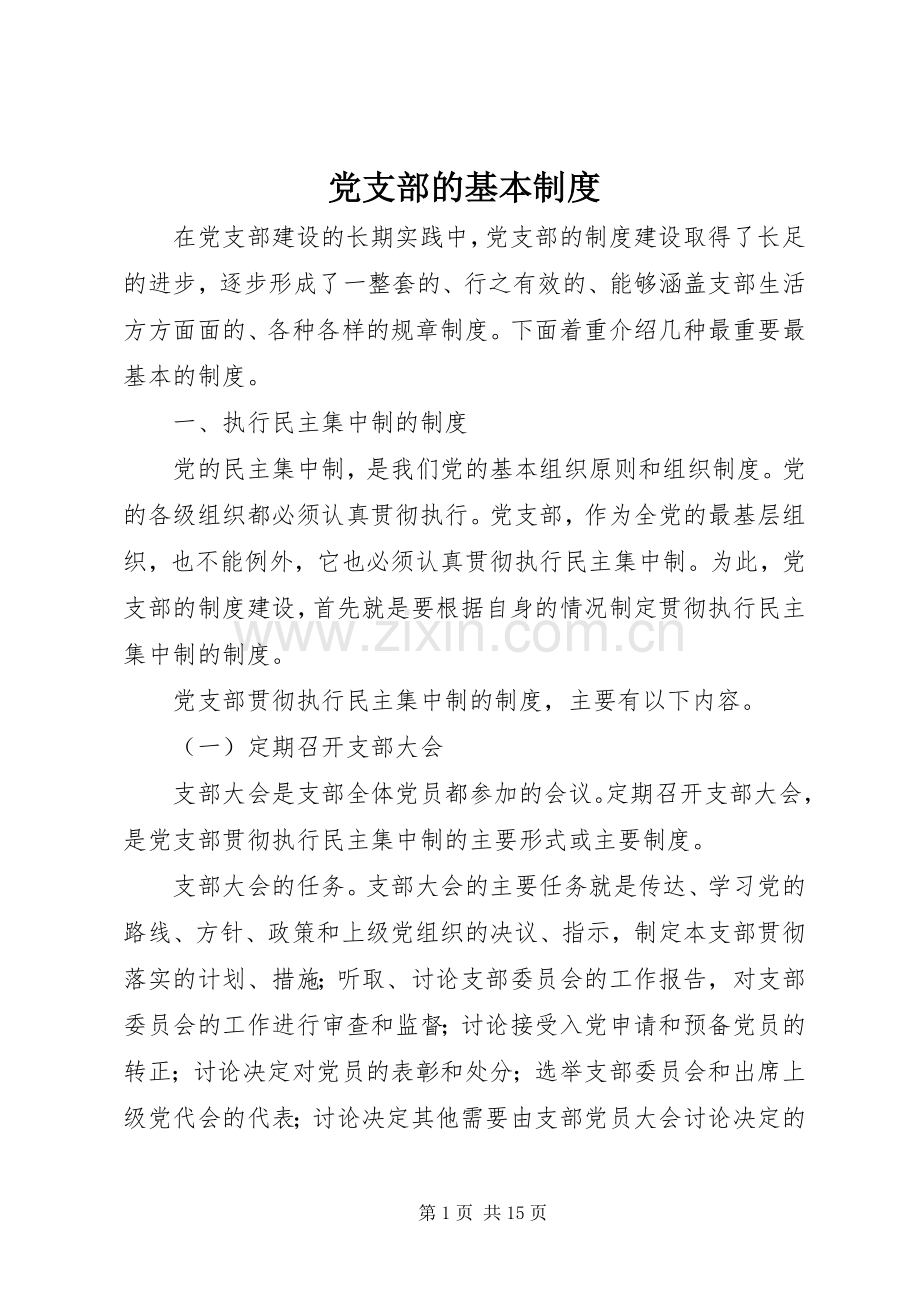 党支部的基本规章制度.docx_第1页