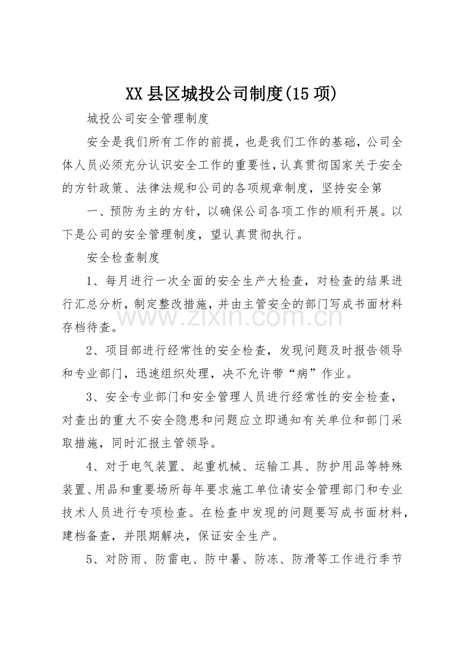 县区城投公司规章制度细则(15项).docx_第1页