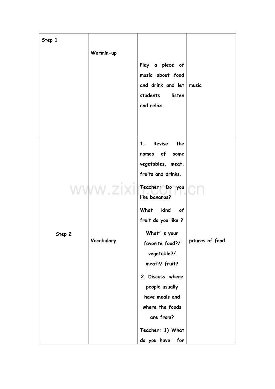 【作业表单】【中小学】教学设计表单八年级上册Unit8-Period1.doc_第2页