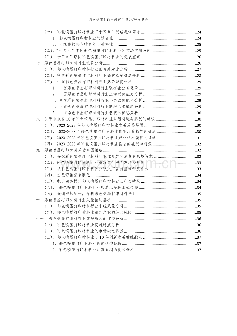 2023年彩色喷墨打印材料行业市场突围建议及需求分析报告.docx_第3页