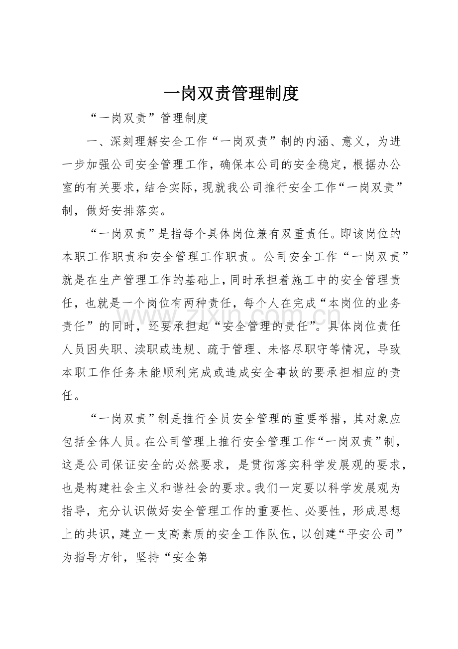 一岗双责管理规章制度细则.docx_第1页