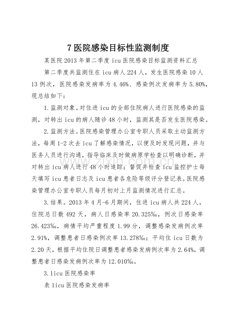 医院感染目标性监测规章制度细则.docx_第1页