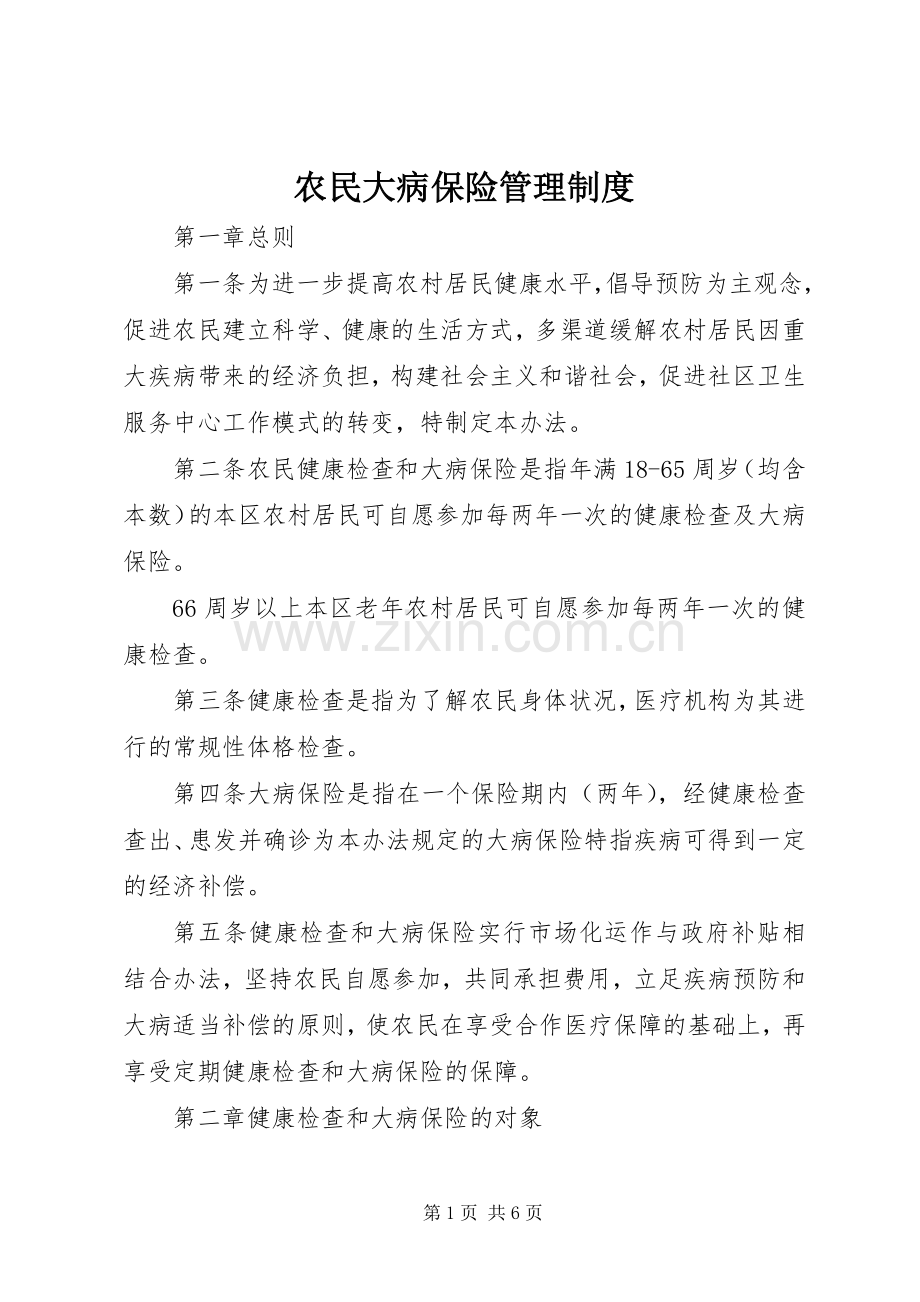 农民大病保险管理规章制度.docx_第1页