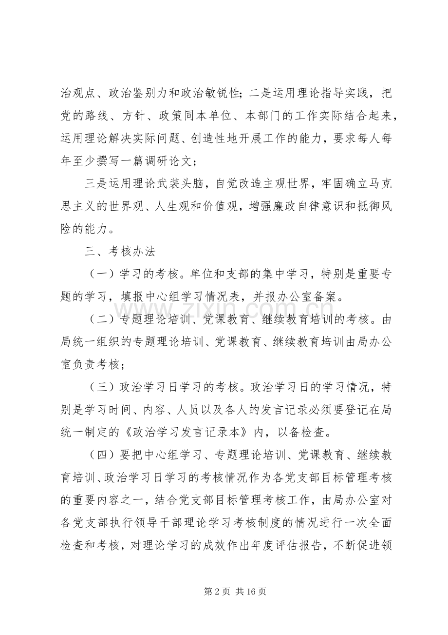 邮政局领导干部理论学习考核规章制度.docx_第2页