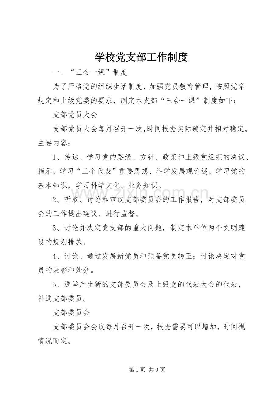 学校党支部工作规章制度.docx_第1页