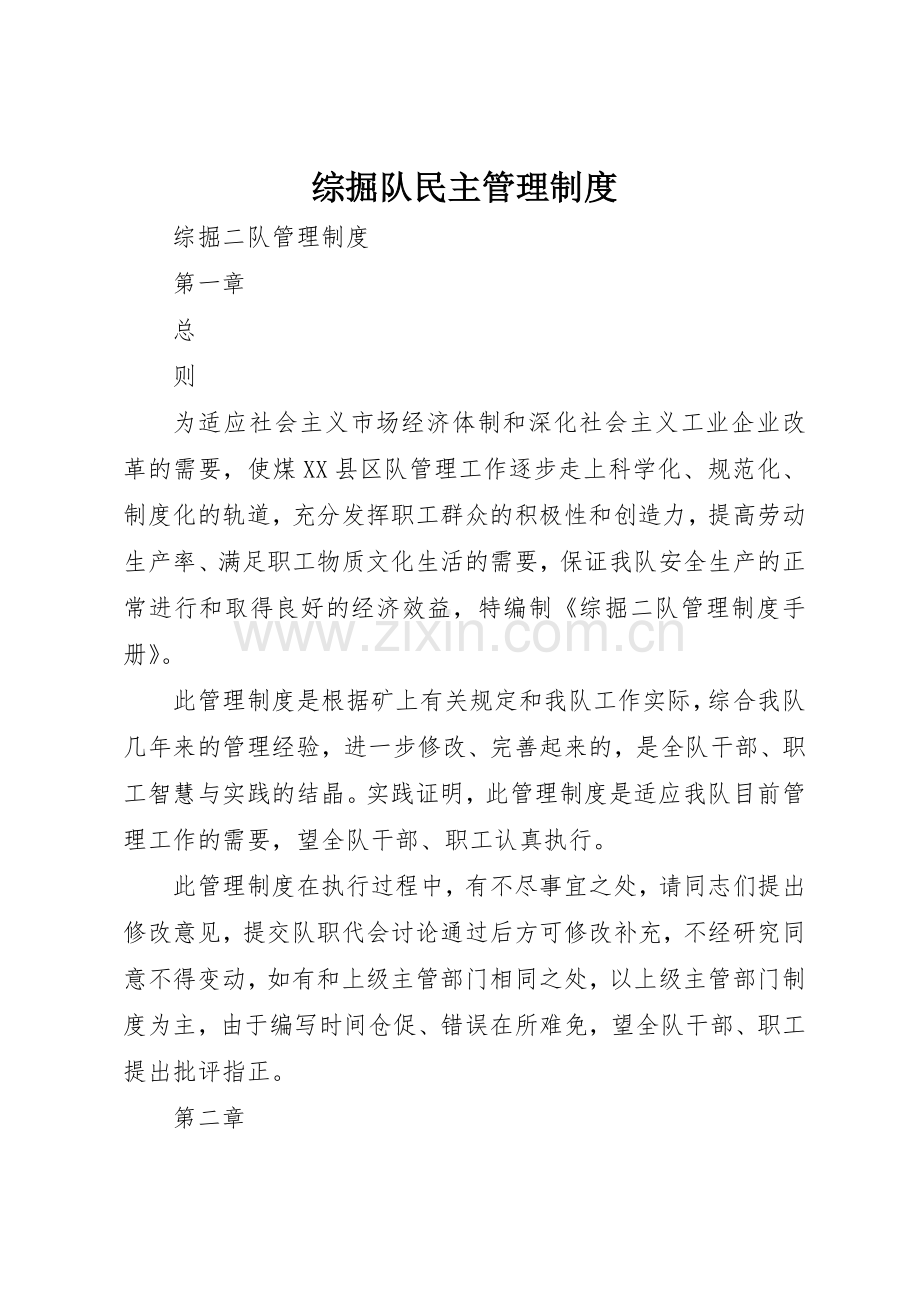 综掘队民主管理规章制度细则.docx_第1页