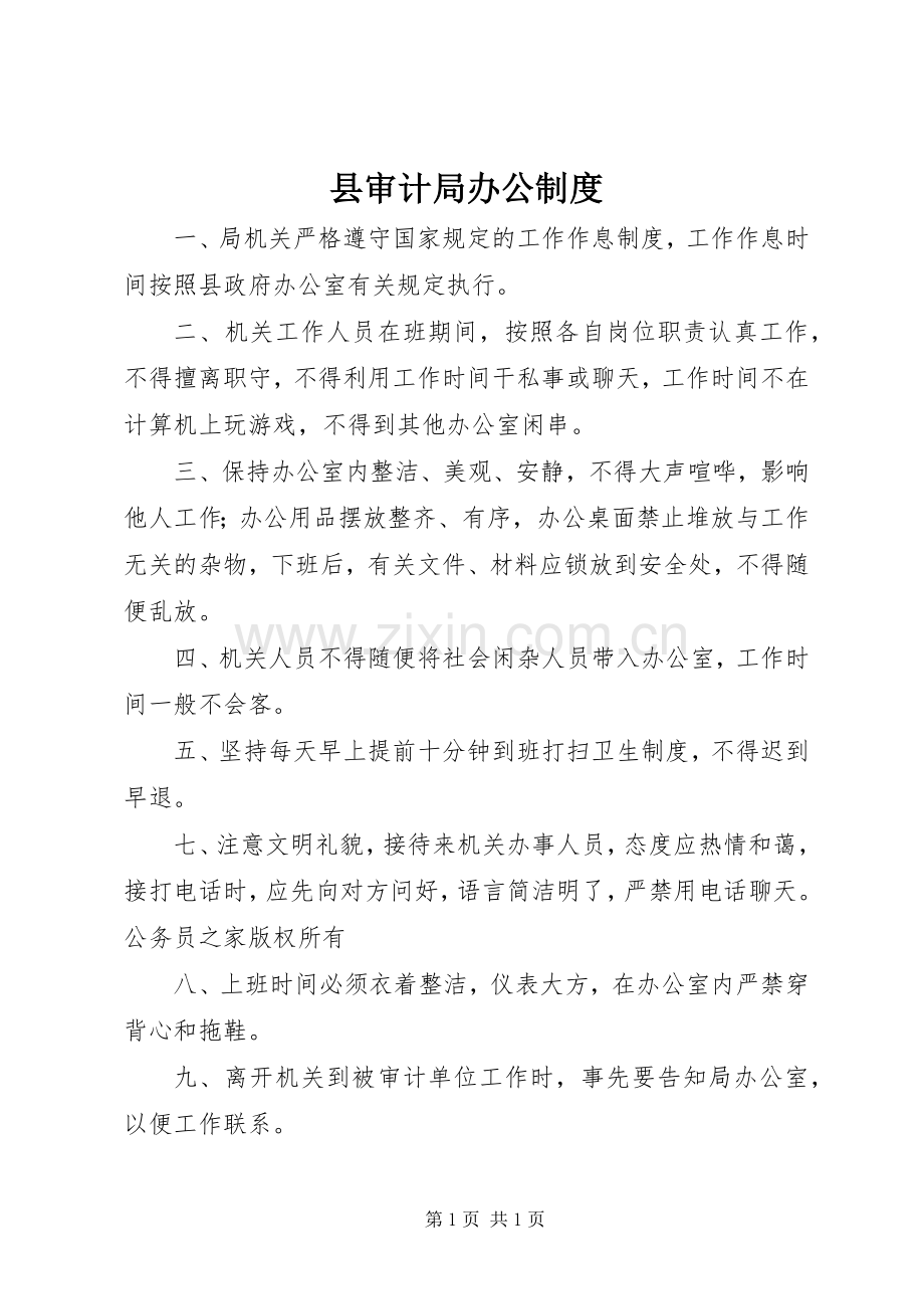 县审计局办公规章制度.docx_第1页