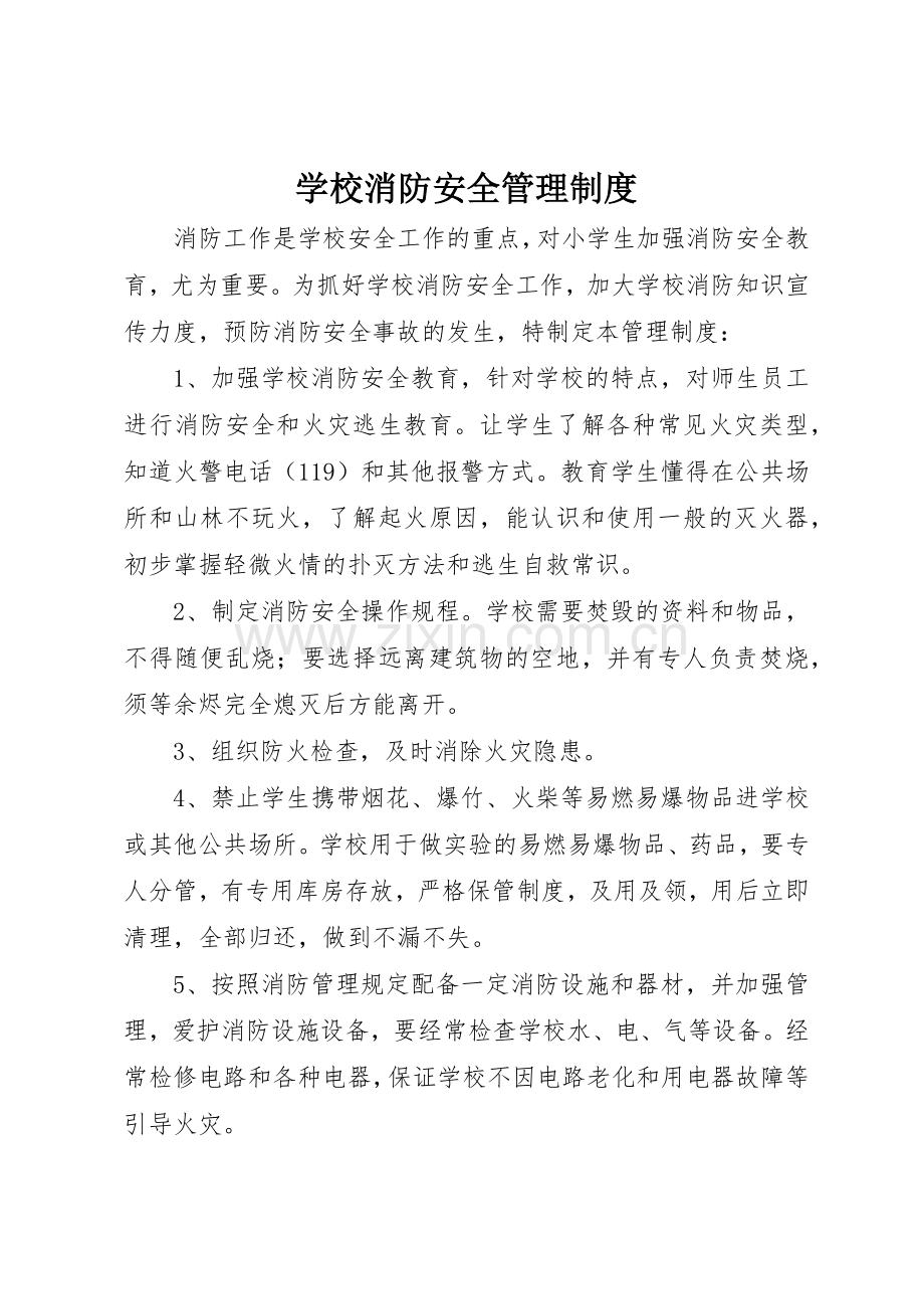 学校消防安全管理规章制度 (5).docx_第1页