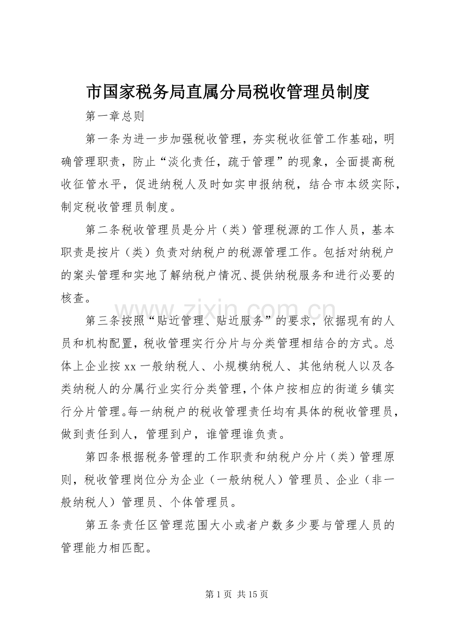 市国家税务局直属分局税收管理员规章制度细则.docx_第1页