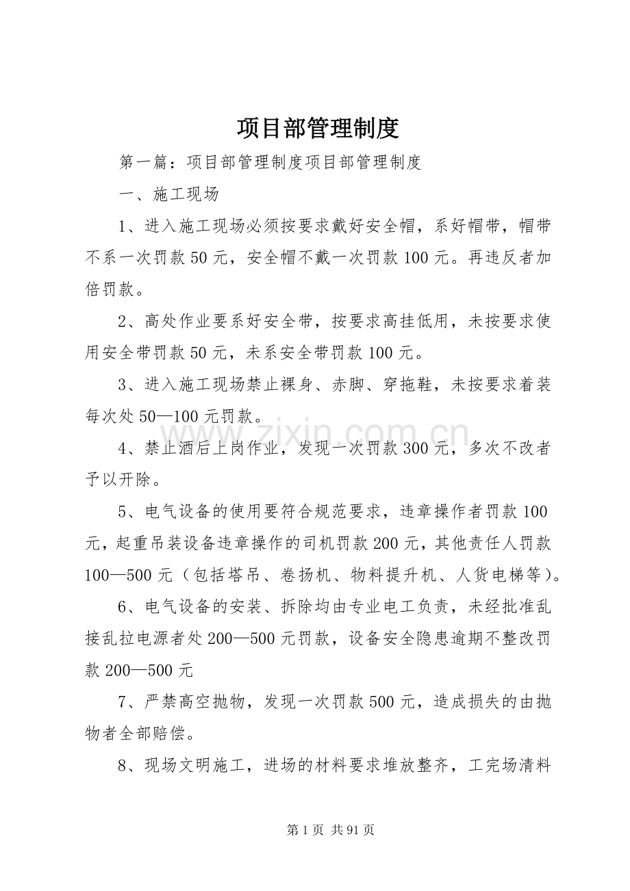 项目部管理规章制度细则 (2).docx_第1页