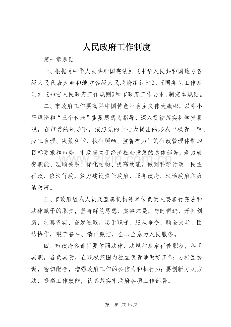 人民政府工作规章制度.docx_第1页