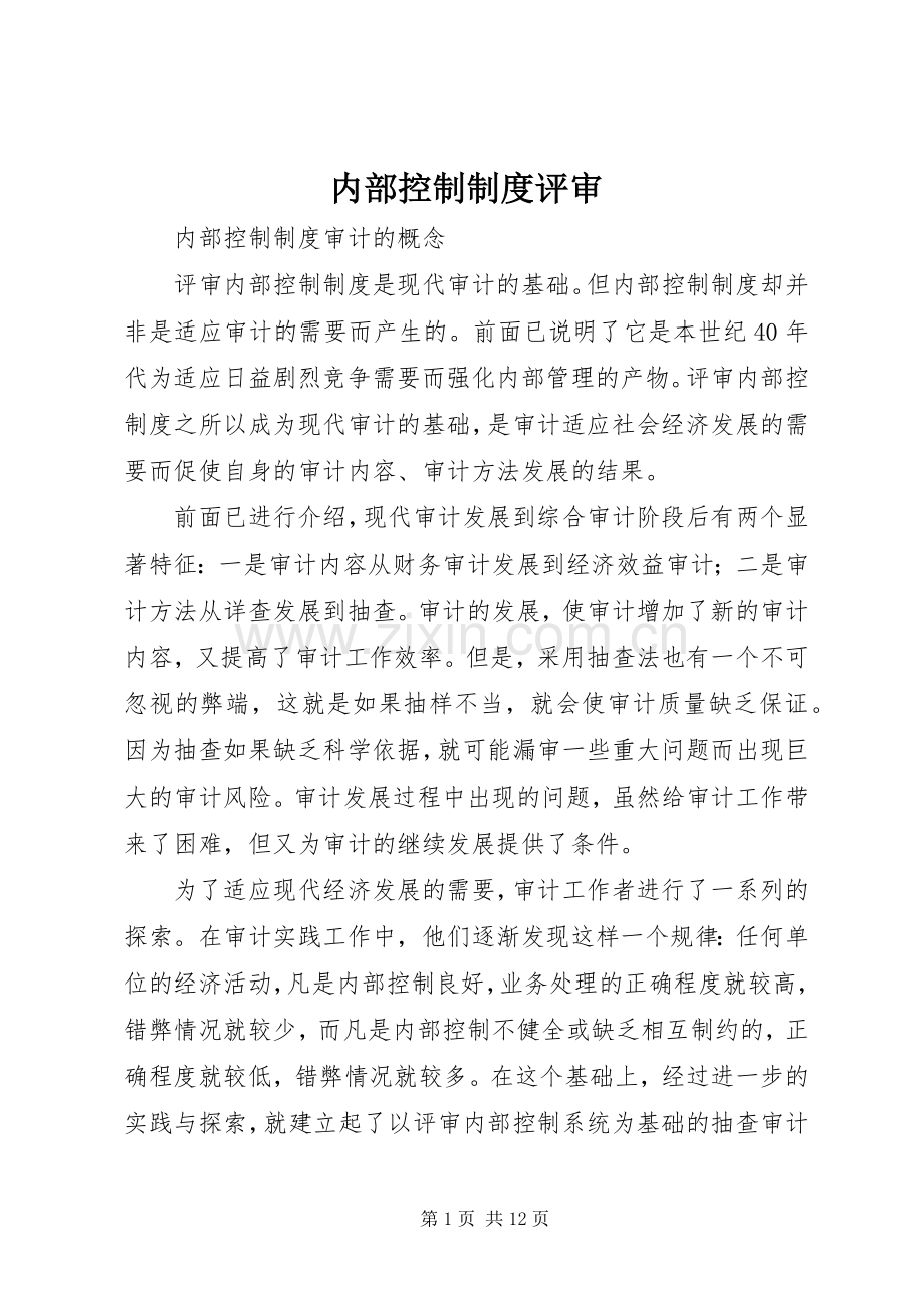 内部控制规章制度评审.docx_第1页