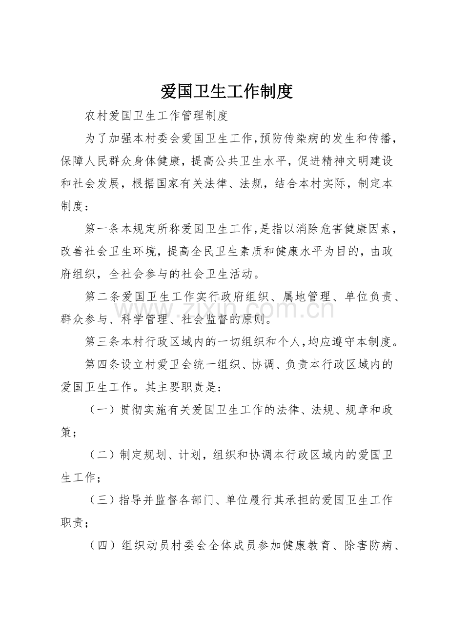 爱国卫生工作规章制度细则.docx_第1页