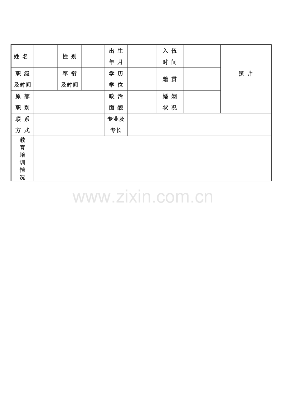 2022年军转干部个人简历相关模板.doc_第2页