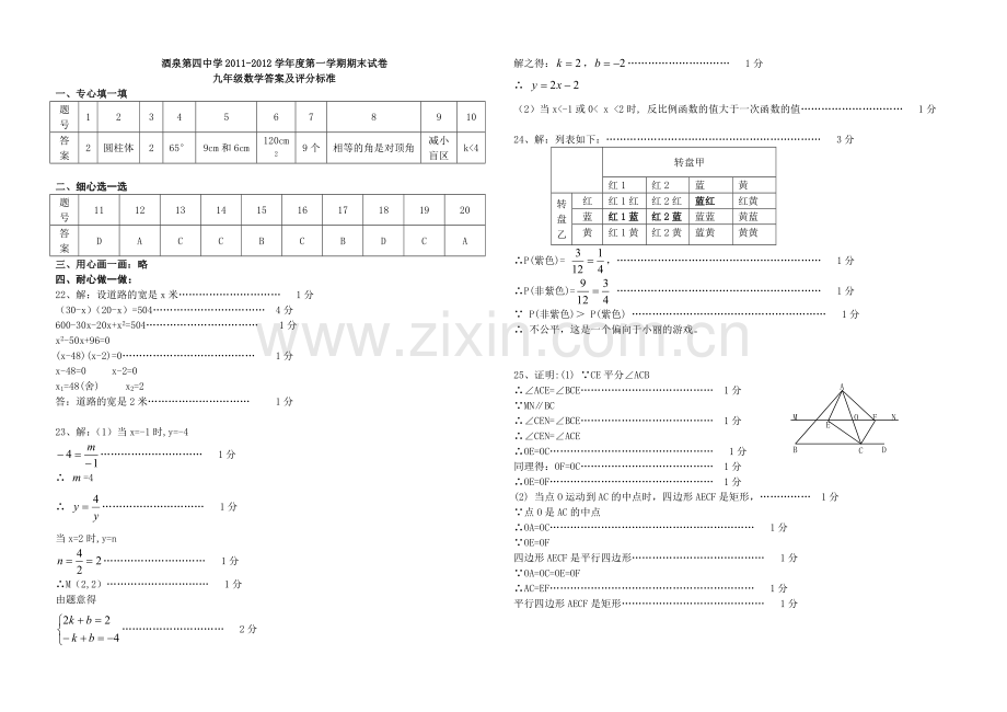 酒泉第四中学2011-2012学年度第一学期期末试卷.doc_第3页