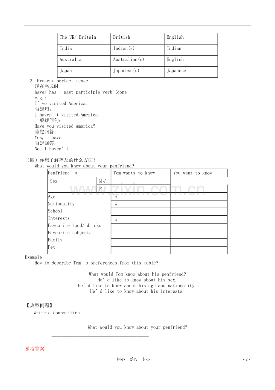 七年级英语上册-Module-4-Unit-3-《Friends-from-other-countries》-Period-1重难点解析--上海牛津版.doc_第2页