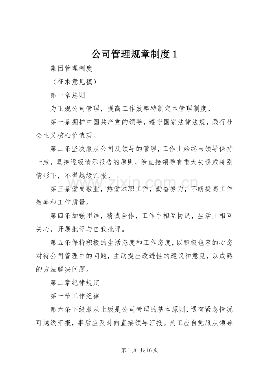 公司管理规章规章制度1.docx_第1页