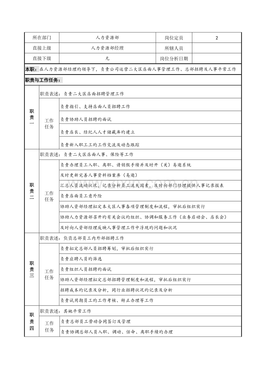 人事专员培训专员岗位专项说明书.docx_第3页