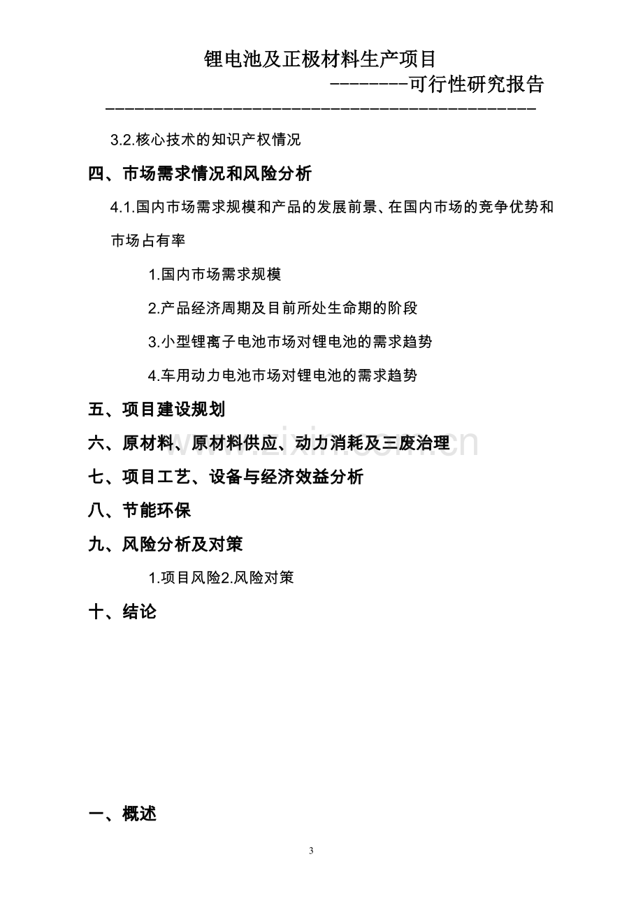 锂电池及正极材料生产建设项目可行性研究报告.doc_第3页