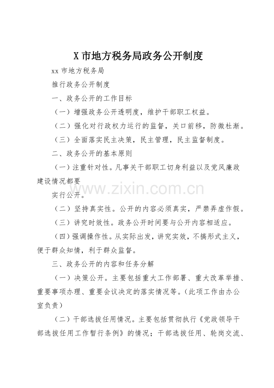 市地方税务局政务公开规章制度细则.docx_第1页