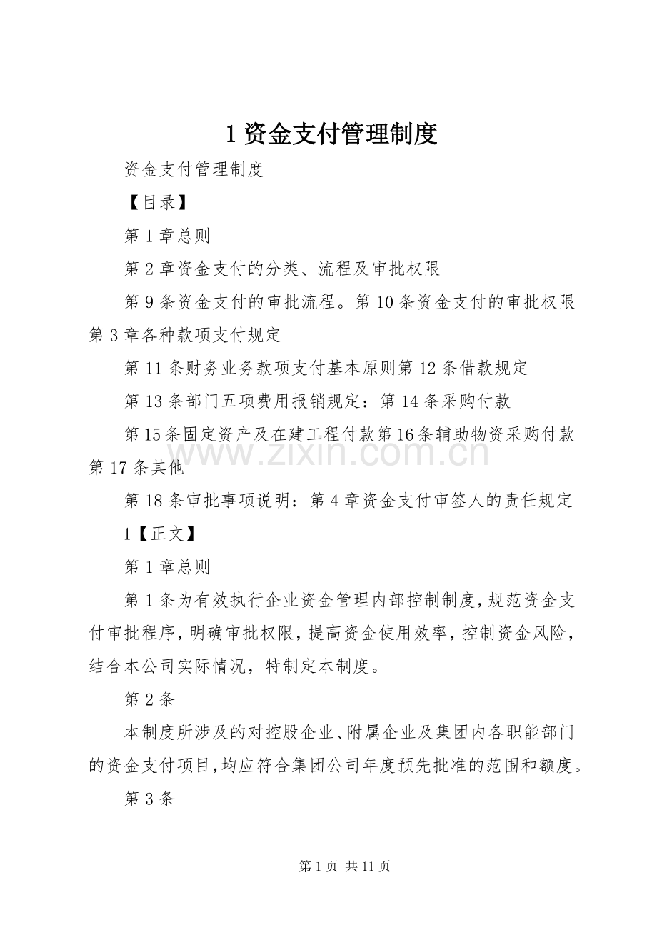 资金支付管理规章制度.docx_第1页