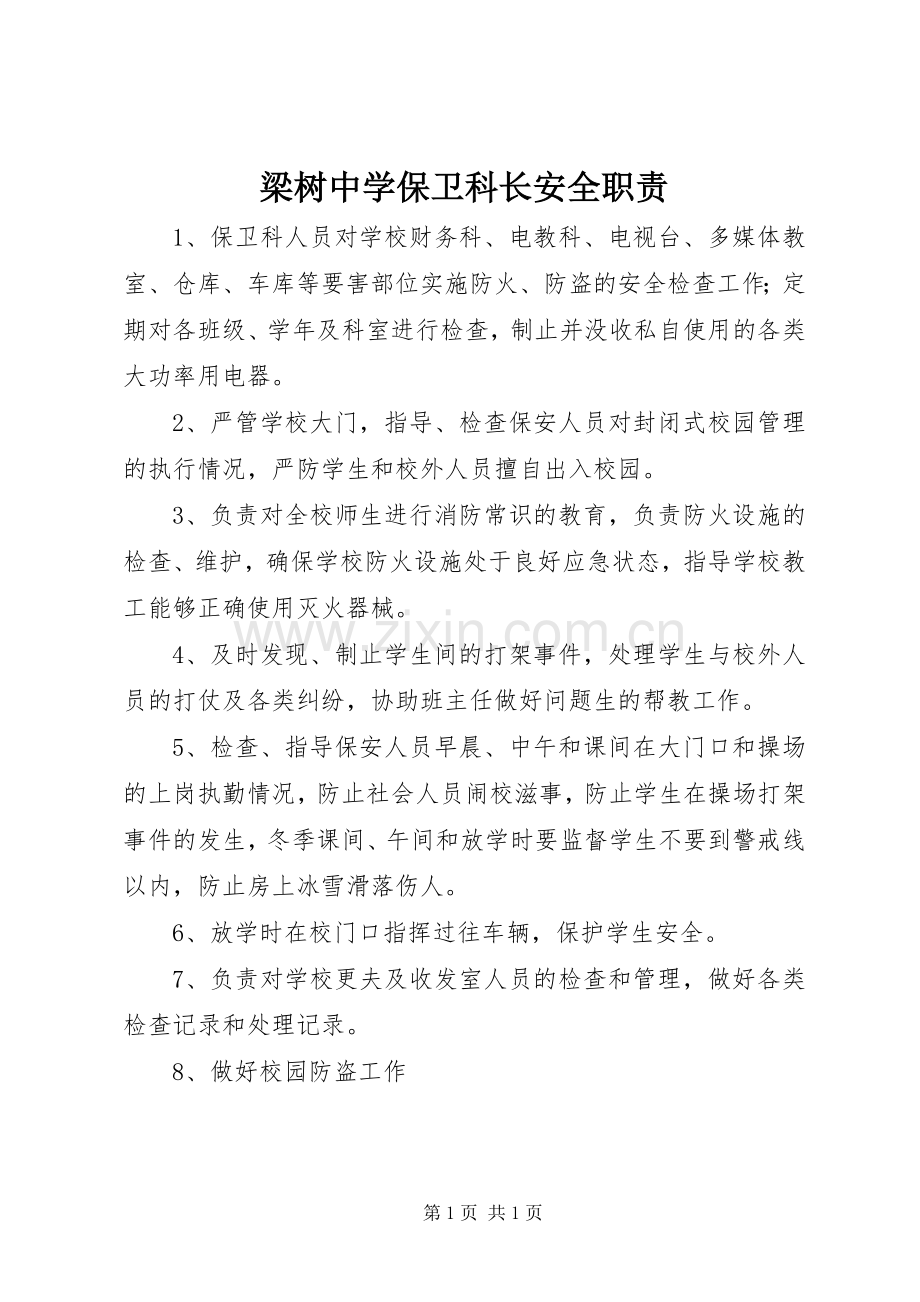 梁树中学保卫科长安全职责要求.docx_第1页