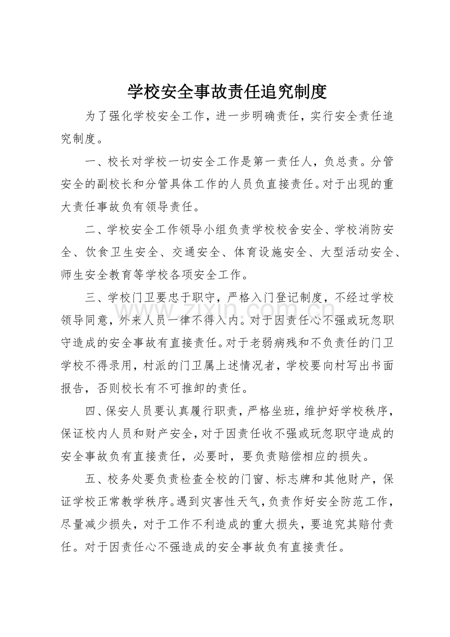 学校安全事故责任追究规章制度细则.docx_第1页