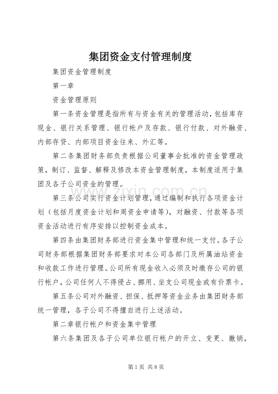 集团资金支付管理规章制度 .docx_第1页