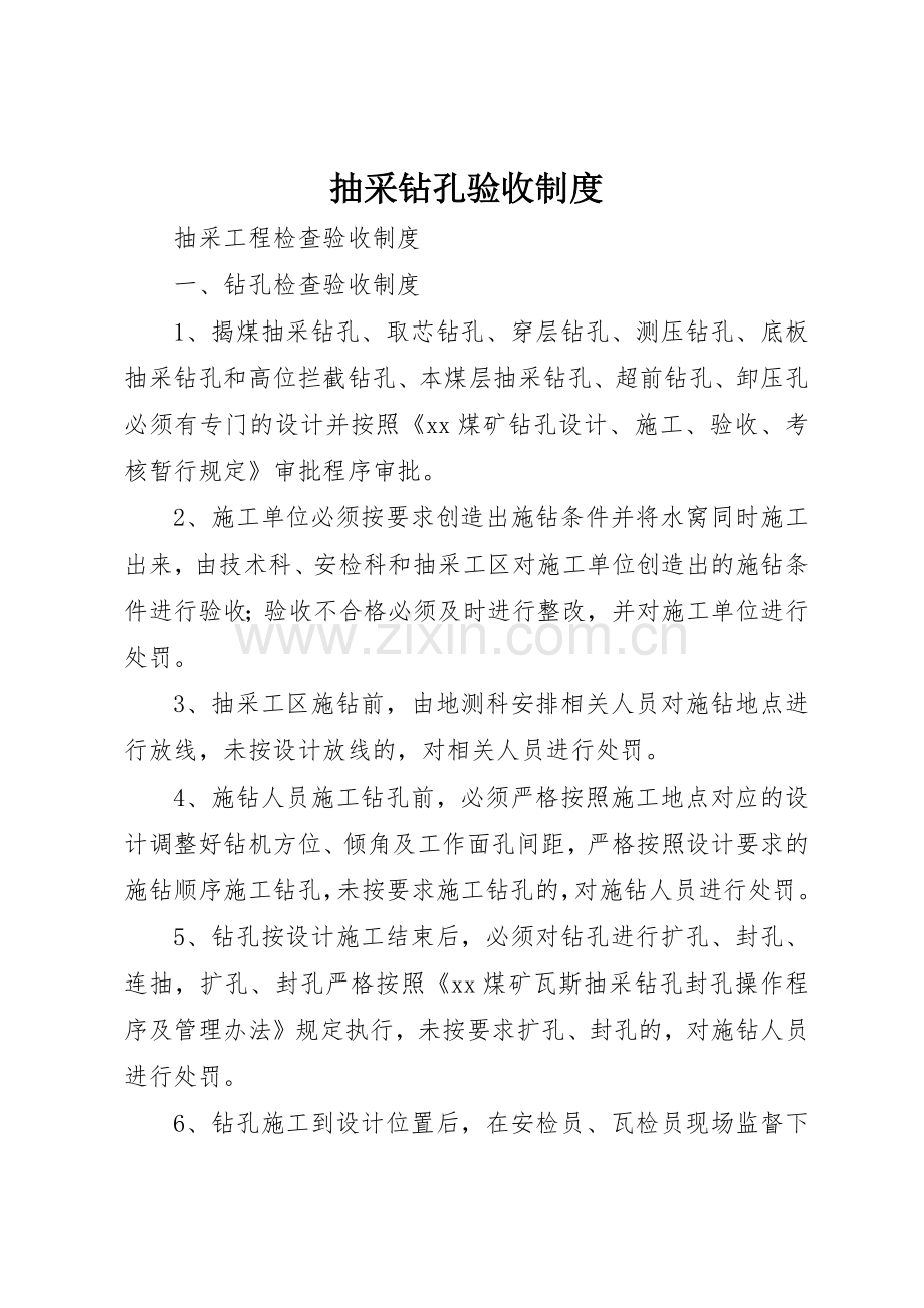 抽采钻孔验收规章制度细则.docx_第1页