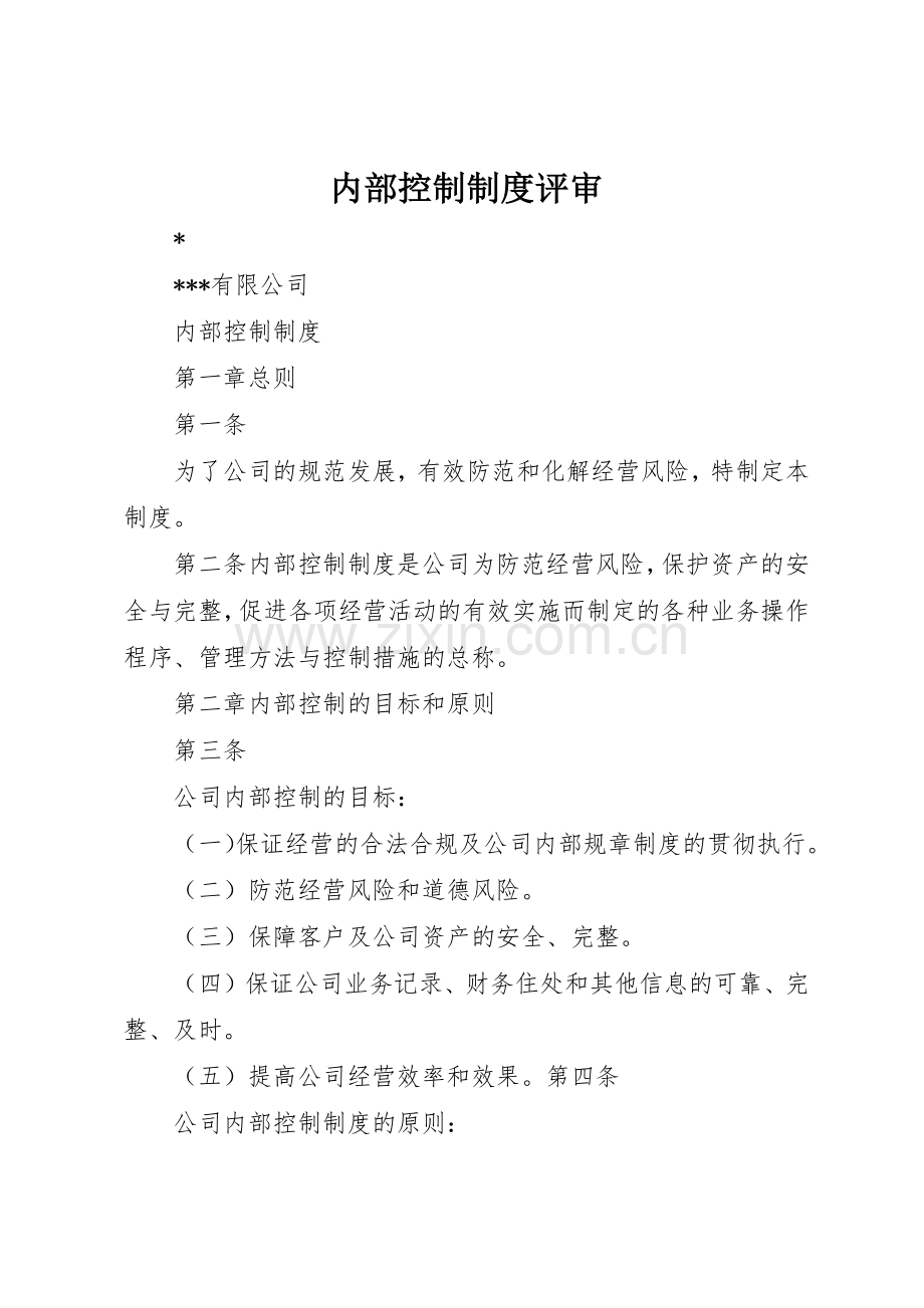 内部控制规章制度细则评审.docx_第1页