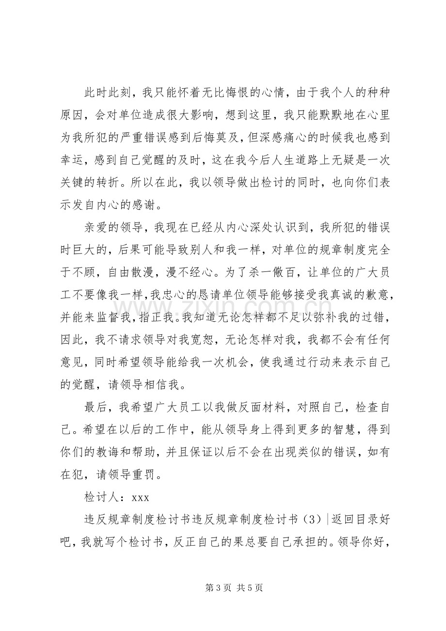 违反规章规章制度检讨书3篇.docx_第3页