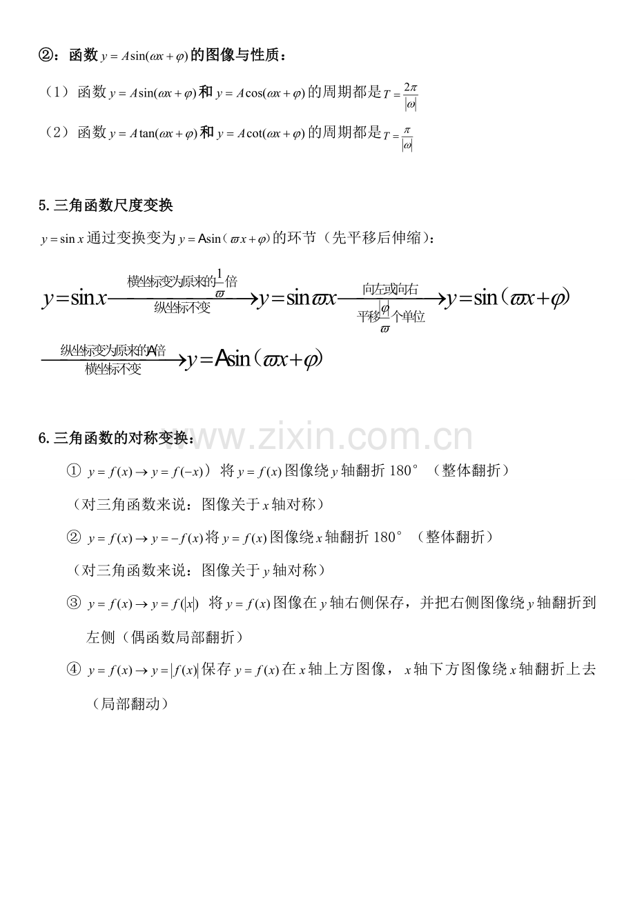 2023年三角函数及反三角函数图像性质知识点总结.doc_第3页