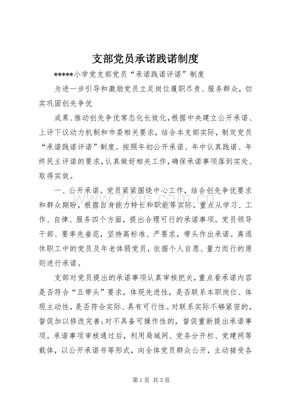 支部党员承诺践诺规章制度(2).docx_第1页