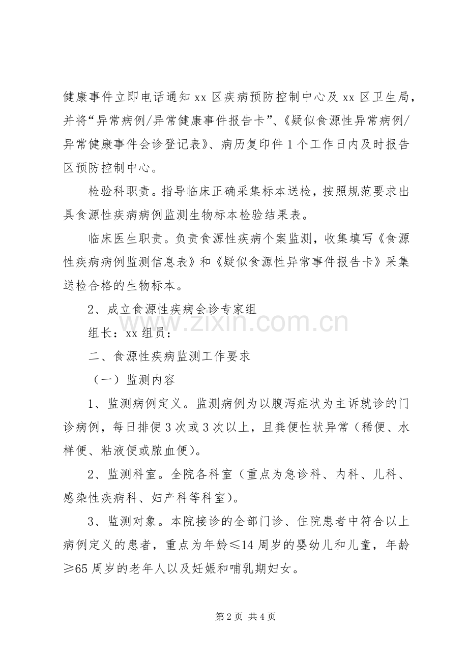 街道社区服务中心医院食源性疾病监测工作管理规章制度.docx_第2页