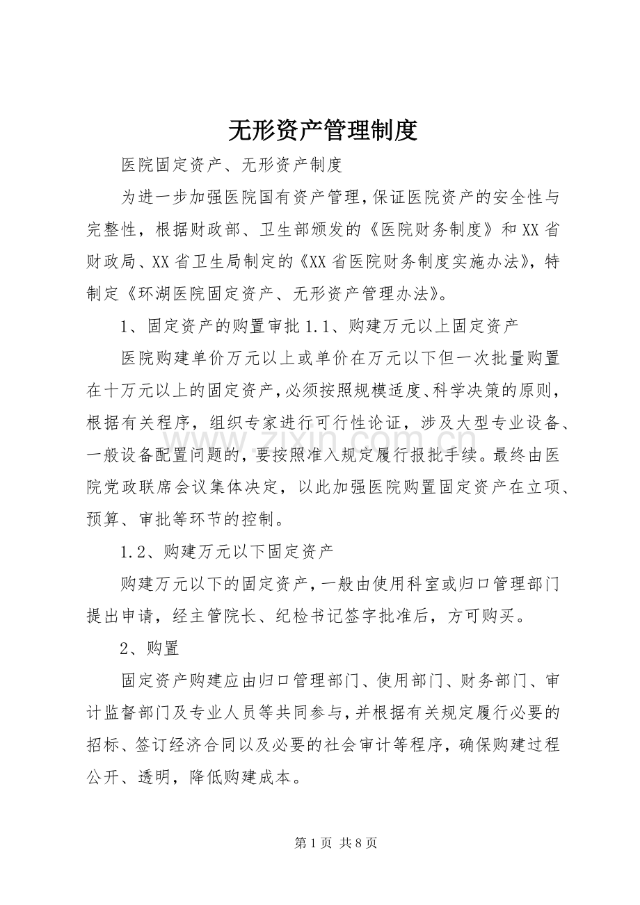 无形资产管理规章制度.docx_第1页