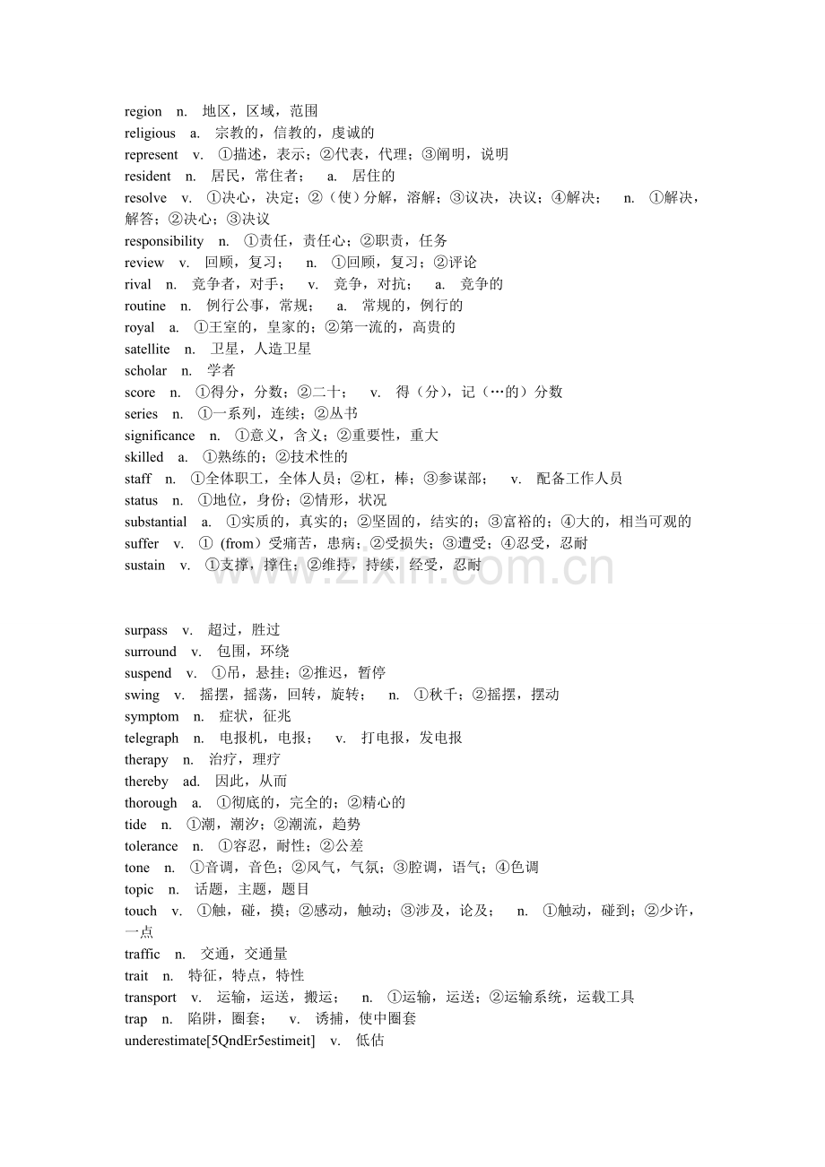 考研英语词汇历年真题词频总结(≥10次).doc_第3页