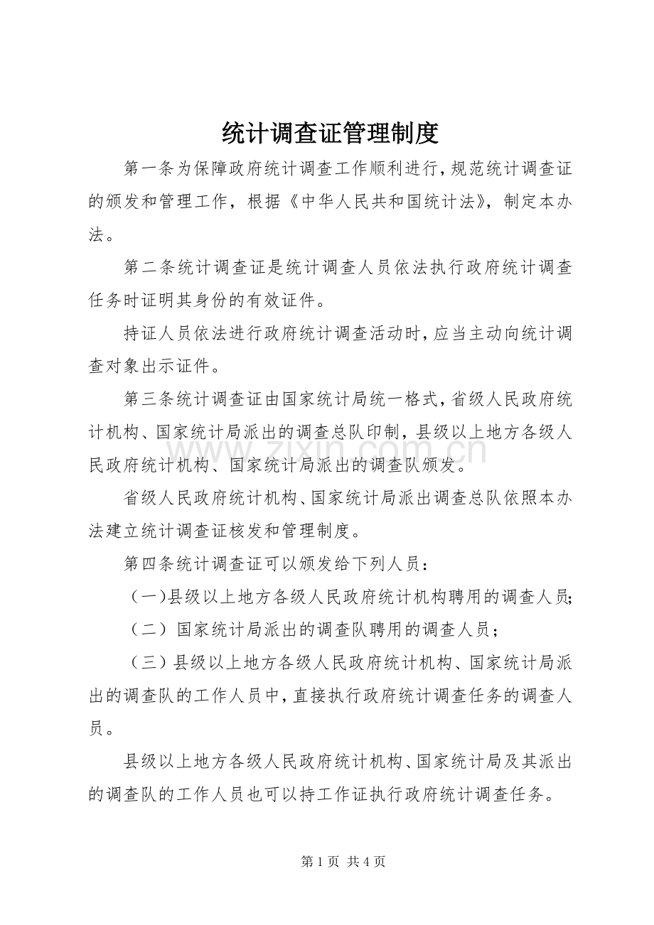 统计调查证管理规章制度.docx_第1页